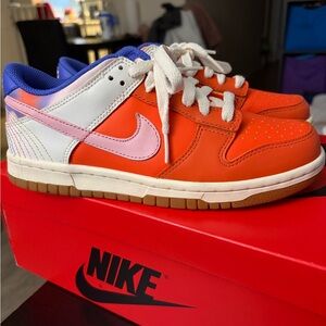 Nike Kids Orange and Pink Sneakers with White Accents